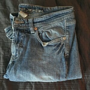 Refuge Premium Distressed Stretch Blue Denim Jeans Boot Cut